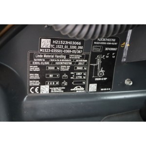 E30hl-01/600 LINDE Stivuitor electric 3.00T 3.69M 2017  MP41