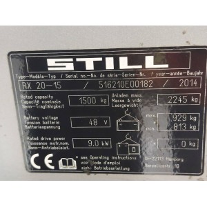 Still RX 20-15 Stivuitor electric 1.50T 5.22M 2014  AD33300