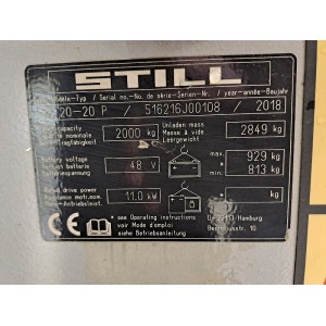 Still RX 20-20P Stivuitor electric 2.00T 5.08M 2018  AF04341