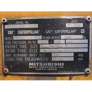Caterpillar GP30NT LPG forklift 3.00T 4.70M 2008  AA88756