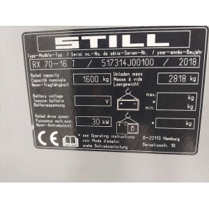 Still RX 70-16T Stivuitor GPL 1.60T 3.23M 2018  AD97967