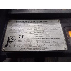 Toyota 02-8FGF15 Stivuitor GPL 1.50T 4.50M 2011  AB95307