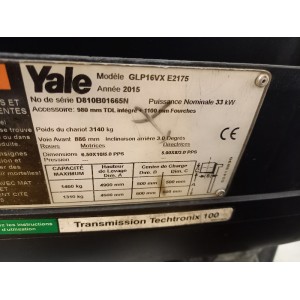 Yale GLP16VX Stivuitor GPL 1.60T 4.90M 2015  3711GE