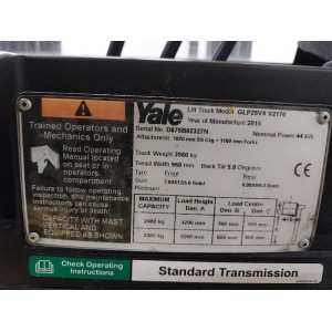 Yale GLP25VX Stivuitor GPL 2.50T 3.30M 2015  AD79921