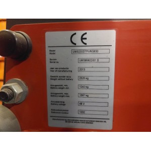 Lafis 200 DTFVRG 630 LUMS Reach Truck 2.00T 6.30M 2013  01772A