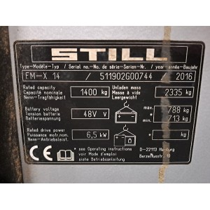 Still FM-X 14 Reach Truck 1.40T 5.30M 2016  AC69658