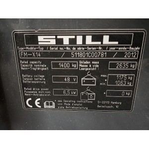 Still FM-X 14 Reach Truck 1.40T 7.70M 2012  4886GE