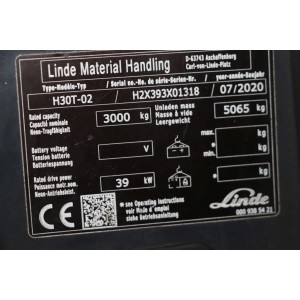 H30t-02 LINDE Stivuitor GPL 3.00T 6.60M 2020  OB34