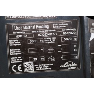 H30t-02 LINDE Мотокар за LPG 3.00T 6.60M 2020  OB29