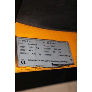 Etv c 20 JUNGHEINRICH Reach Truck 2.00T 4.70M 2010  OC63