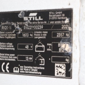 Rx20-16 STILL Stivuitor electric 1.60T 4.62M 2021  OE92