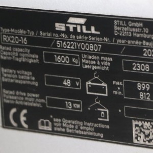 Rx20-16 STILL Stivuitor electric 1.60T 4.62M 2021  OF04