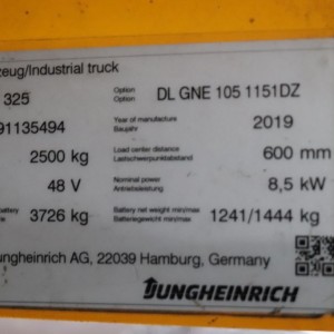 Etv 325 JUNGHEINRICH Reach Truck 2.50T 11.51M 2019  OF73