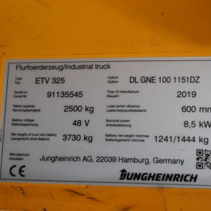Etv 325 JUNGHEINRICH Reach Truck 2.50T 11.51M 2019  OF74