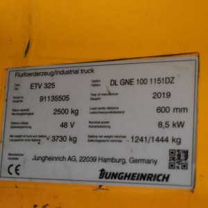 Etv 325 JUNGHEINRICH Reach Truck 2.50T 11.51M 2019  OF76