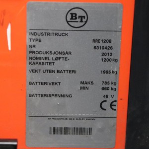Rre120b BT Reach Truck 1.20T 5.70M 2012  OH76