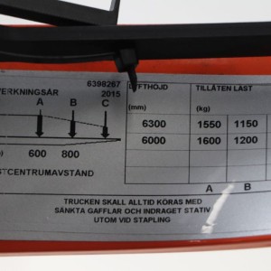 Rre160e BT Reach Truck 1.60T 6.30M 2015  OI08