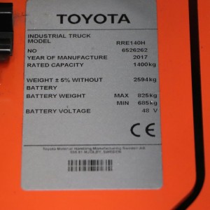 Rre140h TOYOTA Reach Truck 1.40T 4.90M 2017  OH87