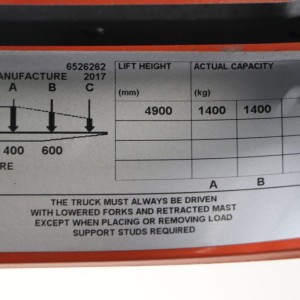 Rre140h TOYOTA Reach Truck 1.40T 4.90M 2017  OH87