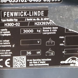 H30d-02 LINDE Дизелов мотокар 3.00T 4.65M 2019  OC89