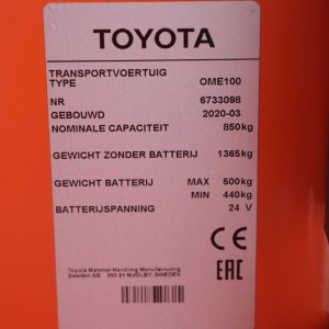 Toyota OME100 Produs 0.85T 2.30M 2020 ROD17