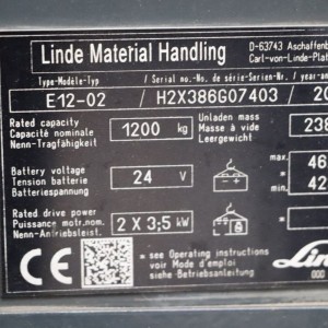 LINDE E12-02 Produs 1.20T 3.75M 2016 JOC87