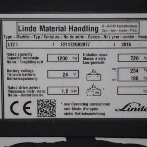 LINDE L12 I Produs 1.20T 3.42M 2016 VOC47