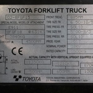 Toyota 02-8FGF15 Produs 1.50T 4.50M 2017 HNY33