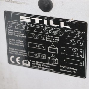 STILL RX20-16P Produs 1.60T 4.64M 2018 YOE76