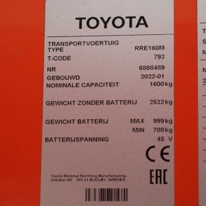 Toyota RRE160M Produs 1.60T 8.00M 2022 VOD21