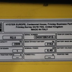 Hyster R2.5 Produs 2.50T 7.65M 2018 KNY88