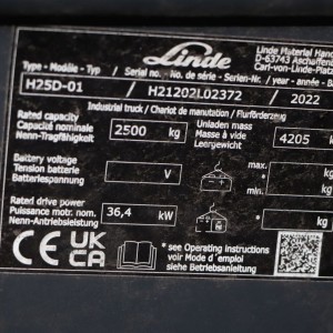 LINDE H25T-01 Produs 2.50T 3.10M 2022 WNW48