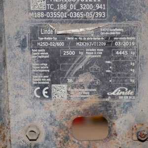 LINDE H25D-02/600 Produs 2.50T 3.65M 2019 LOA89