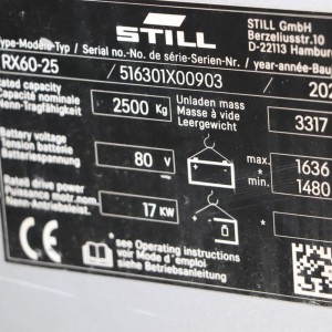 STILL RX60-25 Produs 2.50T 4.89M 2020 TOJ19
