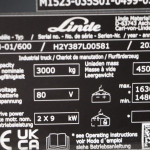 LINDE E30H-01/600 Produs 3.00T 4.99M 2022 BOH53