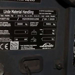 LINDE H30T-02 Produs 3.00T 6.60M 2020 FOB31