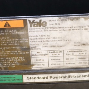YALE GLC70VX Produs 7.00T 4.70M 2016 SOL44