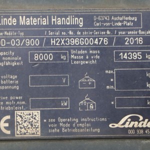 LINDE H80D-03/900 Produs 8.00T 5.65M 2016 DNG55