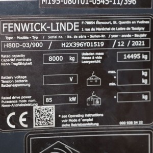 LINDE H80D-03/900 Produs 8.00T 5.45M 2021 WOB48
