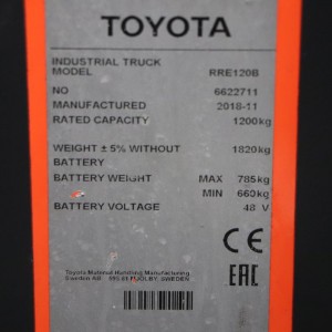 Toyota RRE120B Reach Truck 1.20T 4.00M 2018 AOH78