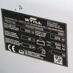 STILL RX20-16L Stivuitor electric 1.60T 4.62M 2021 JOF09