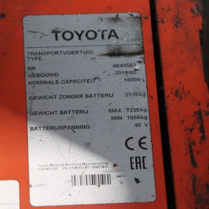Toyota RRE160H Reach Truck 1.60T 10.50M 2019 ZOD25