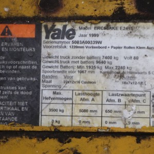 YALE ERC50AKE Stivuitor electric 3.50T 5.08M 1999 YNJ76