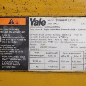 YALE ERC40AKE Stivuitor electric 4.00T 4.70M 2002 CNJ80
