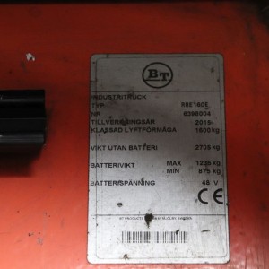 BT RRE160E Reach Truck 1.60T 6.30M 2015 POK93