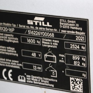 STILL RX20-16P Stivuitor electric 1.60T 5.62M 2021 JOE87