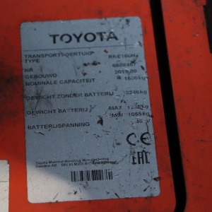 Toyota RRE160H Reach Truck 1.60T 10.50M 2019 UOD46
