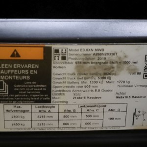 Hyster E3.0XN Stivuitor electric 3.00T 5.21M 2019 ROL17