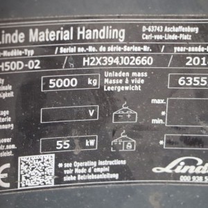 LINDE H50D-02 Stivuitor diesel 5.00T 3.73M 2018 ROH17