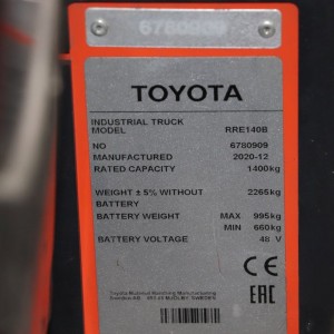 Toyota RRE140B Reach Truck 1.40T 7.00M 2020 MOK90